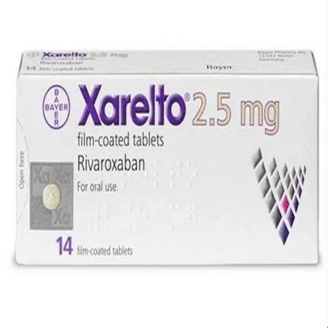 Xarelto Rivaroxaban Tablet 2 5 Mg Rs 1050 Strip J R Enterprises ID