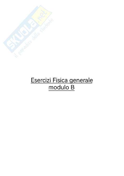 Esercizi Di Fisica Generale Modulo B