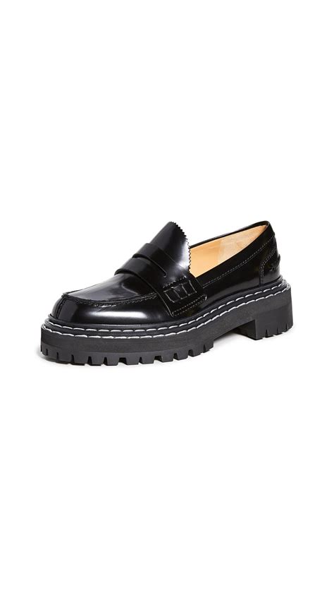 Proenza Schouler Leather Lug Sole Loafers In Black Lyst