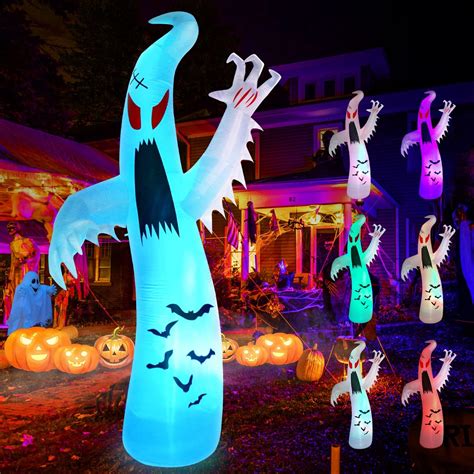 Fotako Ft Halloween Inflatables Giant Ghost With Colors Changing