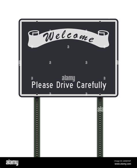 Vector Illustration Of A Empty Welcome Road Sign Template Stock Vector Image And Art Alamy