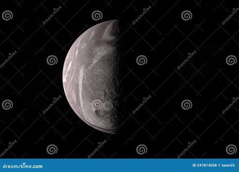 Miranda, Uranus Moon, in the Outer Space Stock Illustration ...