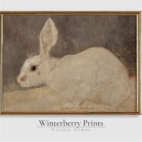 Vintage Bunny Print Etsy