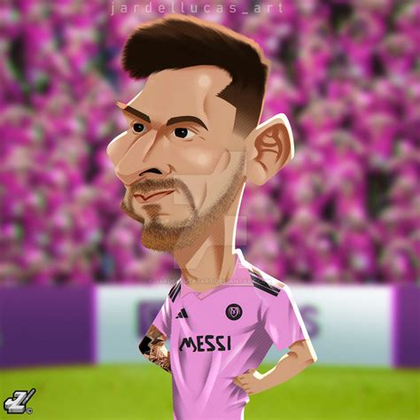 Messi Caricature At Miami By Jardellucasart On Deviantart