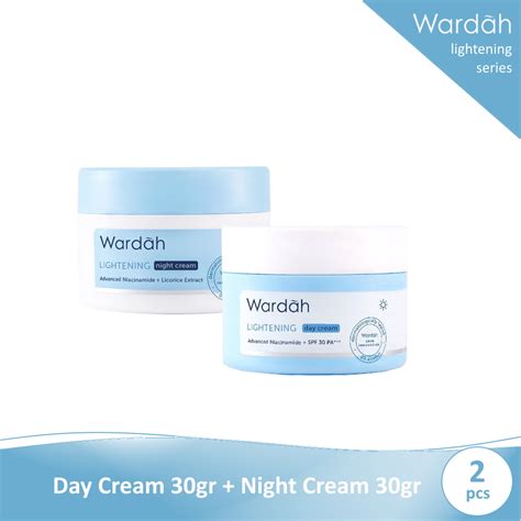 Wardah Lightening Night Cream And Day Cream Kemasan Bundar Gram