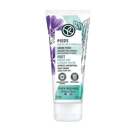 YVES ROCHER ORGANIC MINT ORGANIC MALLOW pėdų kremas 75 ml Eurokos lt