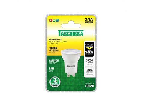 LÂMPADA LED TASCHIBRA DICROICA MR11 TDL 20 3 5W GU10