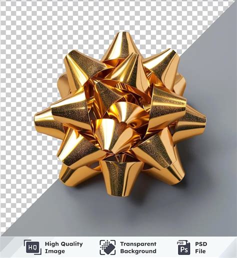 Premium PSD Psd With Transparent Gold Star Gift Bow Ribbon Png Psd Images