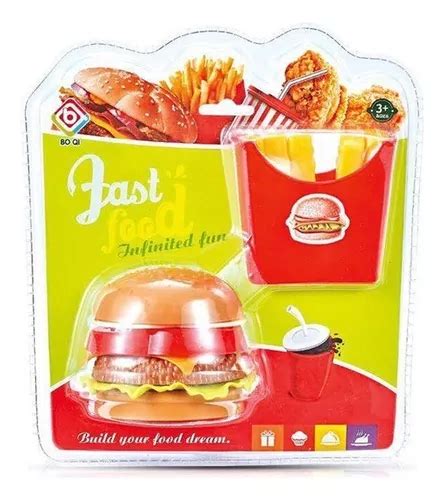 Set De Comida R Pida Hamburguesa Papas Fritas Mercadolibre