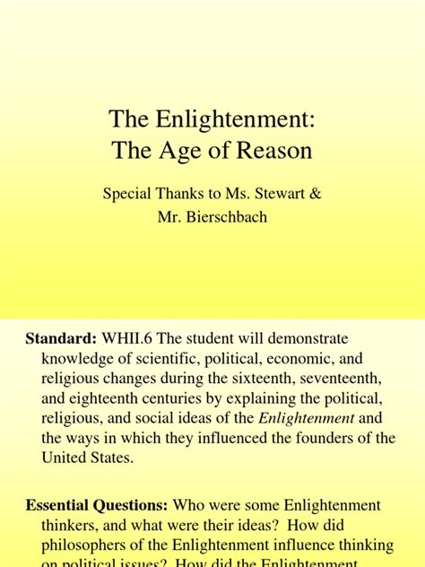 Age of Reason Ppt | Age Of Enlightenment | Social Contract