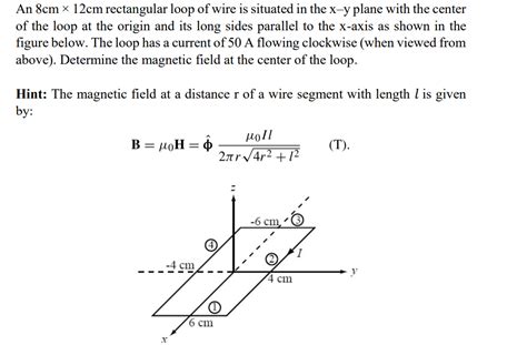 Solved An 8 Cm12 Cm Rectangular Loop Of Wire Is Situated In Chegg