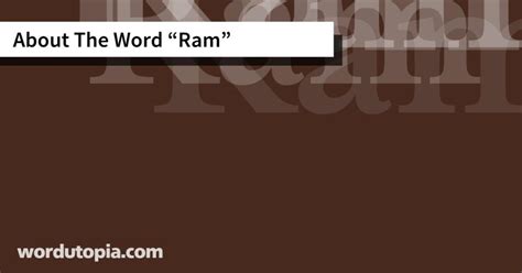 About The Word "Ram" - Wordutopia