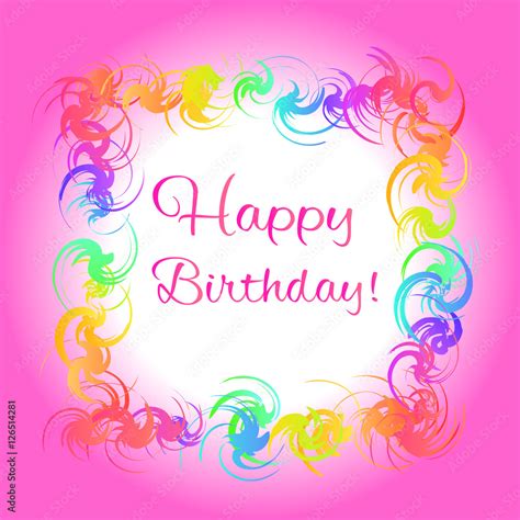 Happy Birthday Pink Greeting Card Vector De Stock Adobe Stock