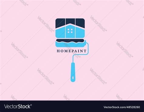 Paint House Logo With Brush Logo Design Royalty Free Vector