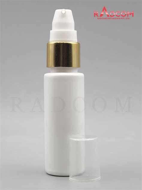 Ml Tulip Opaque White Pet Bottle With White Nozzle Pump With Golden