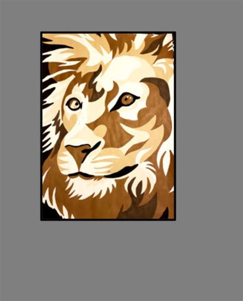 Lion Side Profile Portrait Painting - Etsy