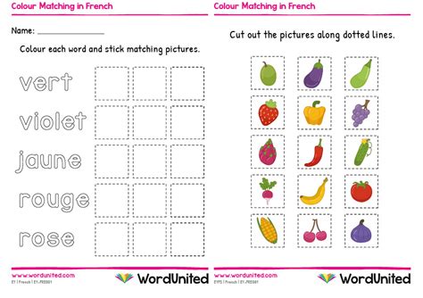 Learning The Colors In French Worksheets Library