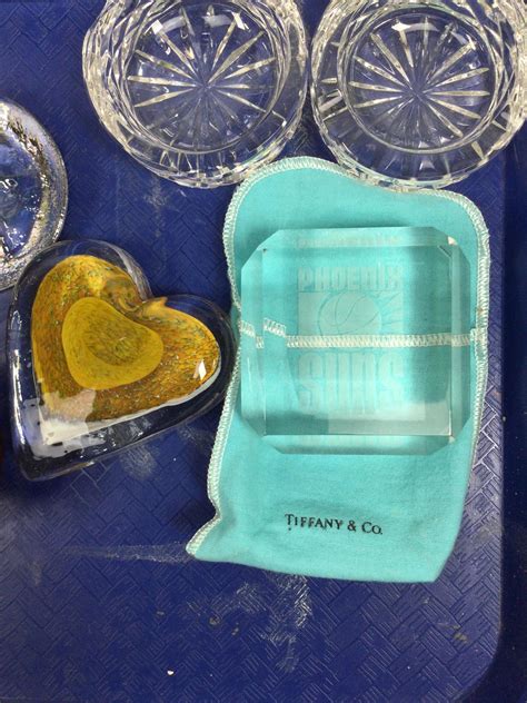 Lot 9pc Crystal And Art Glass Paperweights Ashtrays