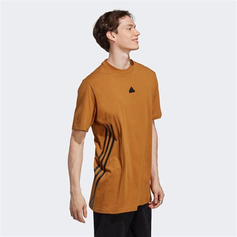 Adidas Future Icon 3 Stripes Erkek Kahverengi T Shirt Erkek T Shirt