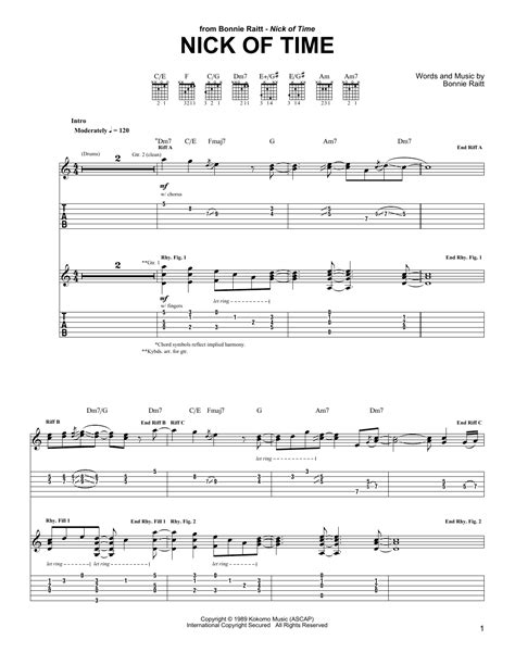 Nick Of Time by Bonnie Raitt - Guitar Tab - Guitar Instructor