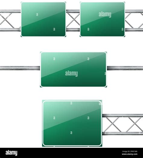 Señales verdes de carreteras vectoriales realistas Imagen Vector de