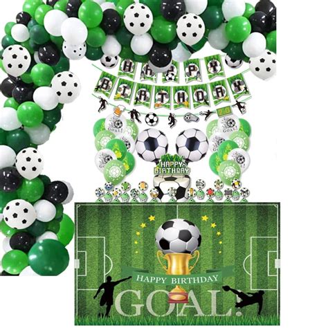 1set Football Garland Arch Kits Green Latex Helium Ballons Set