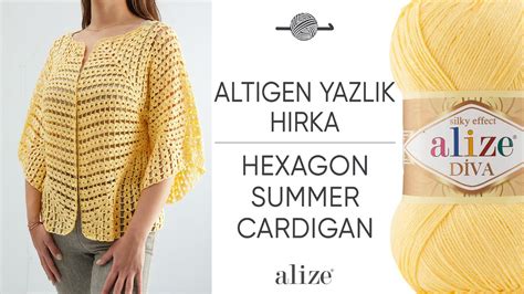 Alize Diva Ile Alt Gen Yazl K H Rka Hexagon Summer Cardigan