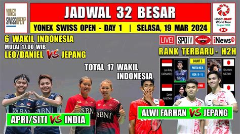 Jadwal Swiss Open 2024 Hari Ini Day 1 R32 APRI SITI Vs INDIA LEO