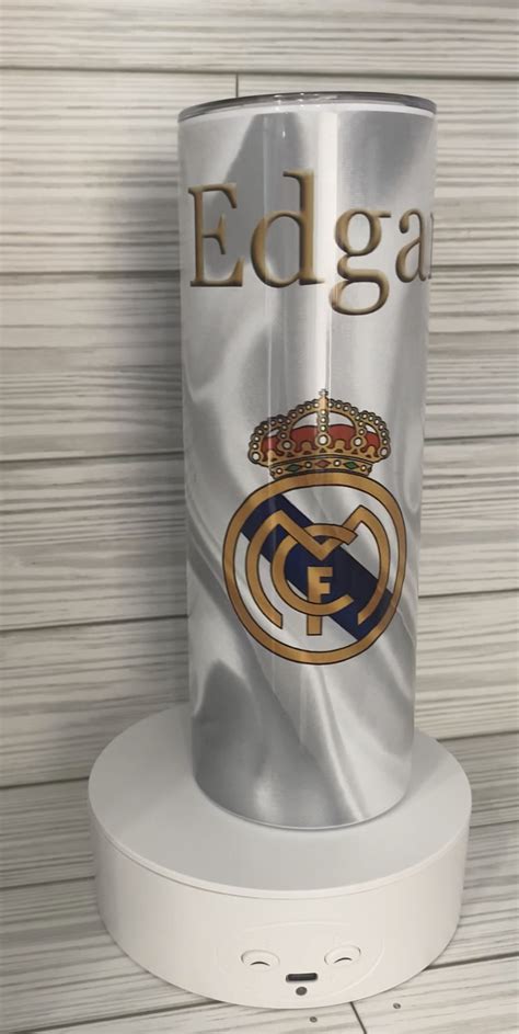 Real Madrid Tumbler Personalized Tumbler Soccer Team 20 Oz Water