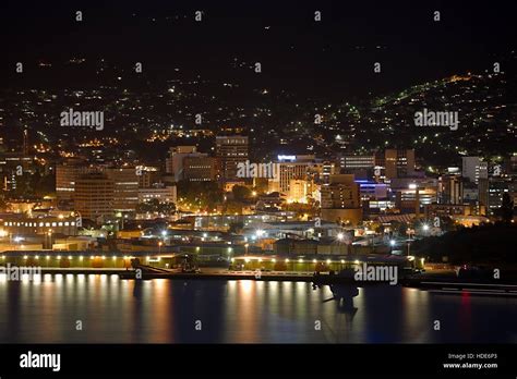 Hobart night view Stock Photo - Alamy