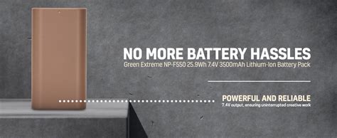 Green Extreme NP F550 25 9Wh 7 4V 3500mAh Lithium Ion Battery Pack W