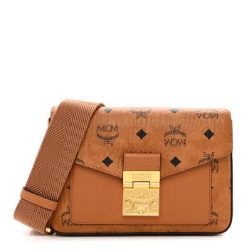 MCM Visetos Medium Crossbody Pouch Cognac 1090293 FASHIONPHILE