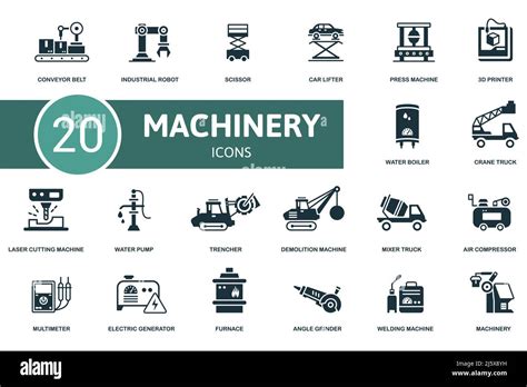 Machinery Icon Set Contains Editable Icons Machinery Theme Such As