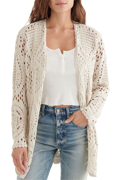 Lucky Brand Crochet Cotton Cardigan Available At Nordstrom Knit