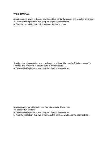 tree diagram  probability probability theory