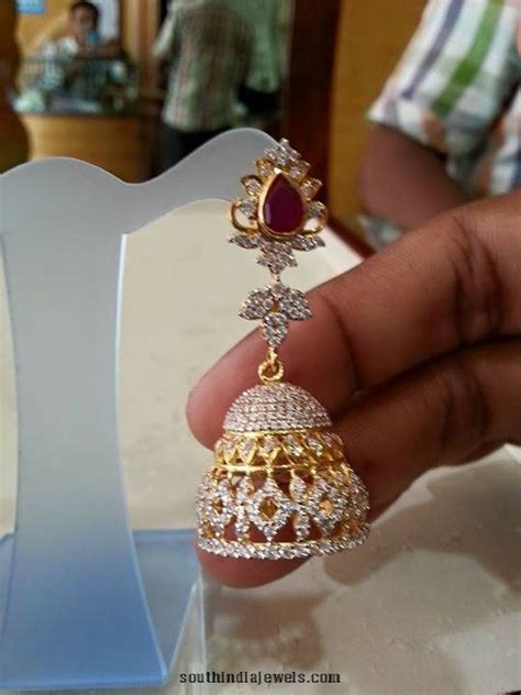 Gold Jhumka Model South India Jewels