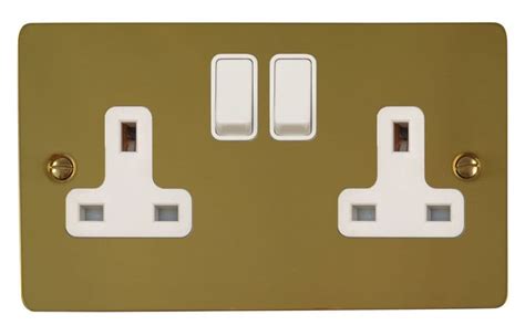 Gandh Fb281 Flat Plate Polished Brass 1 Gang 1 Or 2 Way Toggle Light Switch