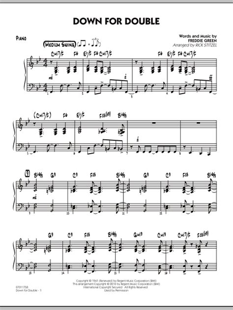 Down For Double Piano By Rick Stitzel Sheet Music For Jazz Ensemble At Sheet Music Direct