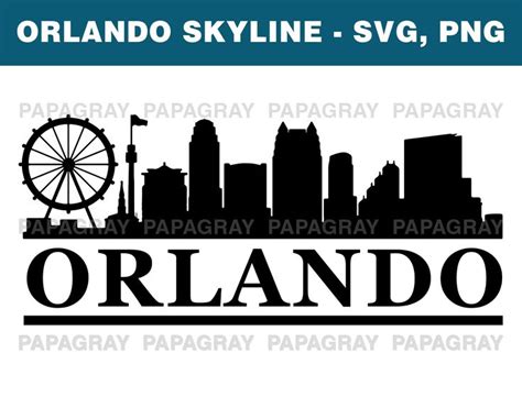 The Word Orlando Skyline Svg Png Is Shown In Black And White