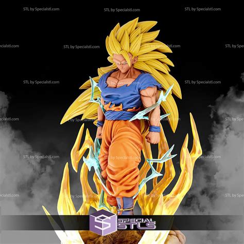 Goku Ssj Stl Files Standing V From Dragonball D Printable Specialstl