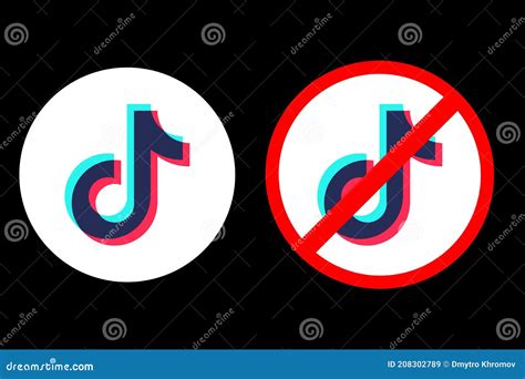 Detener Icono Tik Tok Redes Sociales Prohibir Red Social Tik Tok