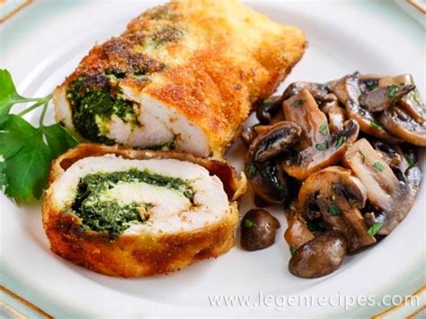 Recipe For Chicken Roulade With Spinach And Mushrooms Legendary Recipes