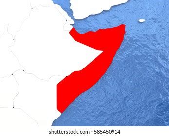 Political Map Somalia Red 3d Illustration Stock Illustration 585450914