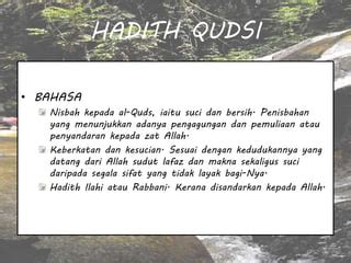 Hadis Nabawi Hadis Qudsi Ppt