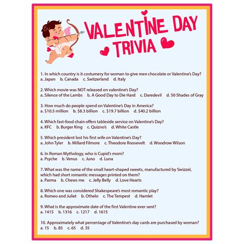 Valentine S Trivia Free Pdf Printables Printablee Valentines