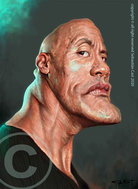 Dwayne Johnson By Sebasti N Cast Caricature Dwayne Johnson Funny