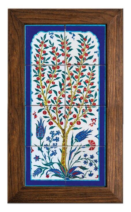 İznik tile hand made apple tree Zurafahobisanatevi Sanat dünyası