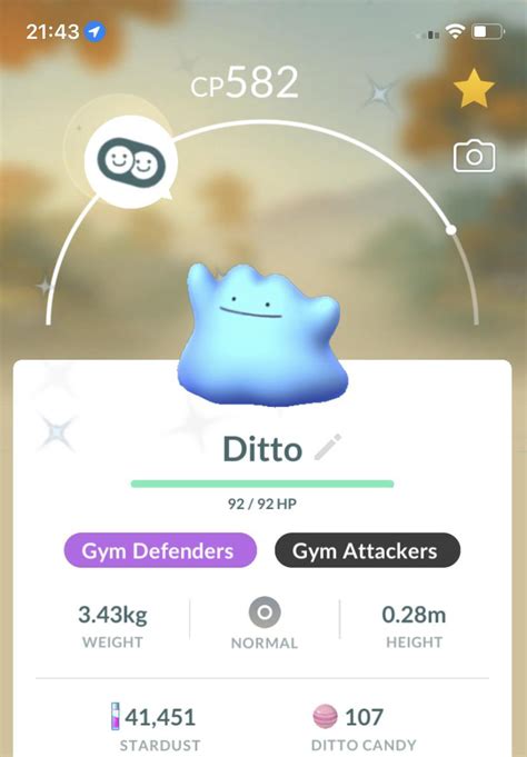 Finally Got My Shiny Ditto From The April Fools Event R Pokemongo