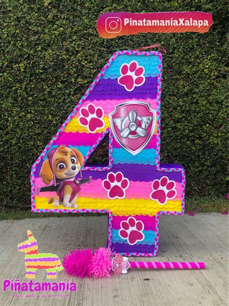 Piñata de número de skye Piñatas de numeros Decoracion fiesta paw