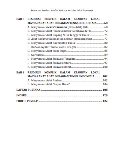 Buku Pemetaan Resolusi Konflik Berbasis Kearifan Lokal Indonesia